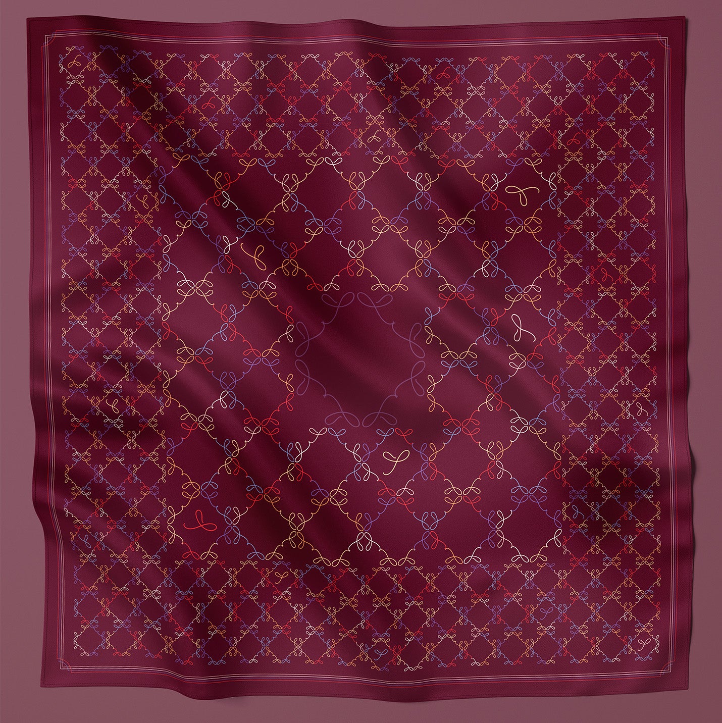 Monogram in Burgundy (square)