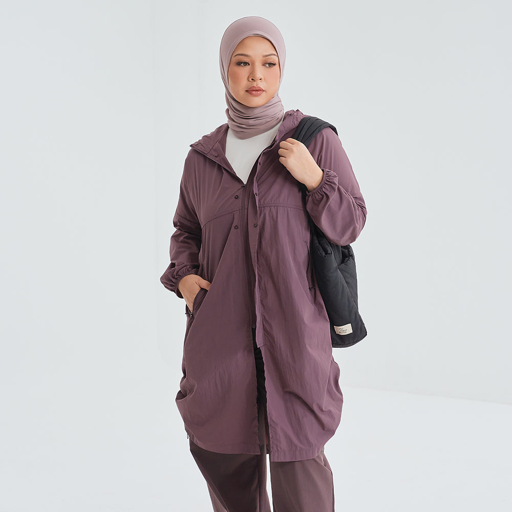 Long Parka in Dark Purple