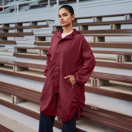 Long Parka in Burgundy