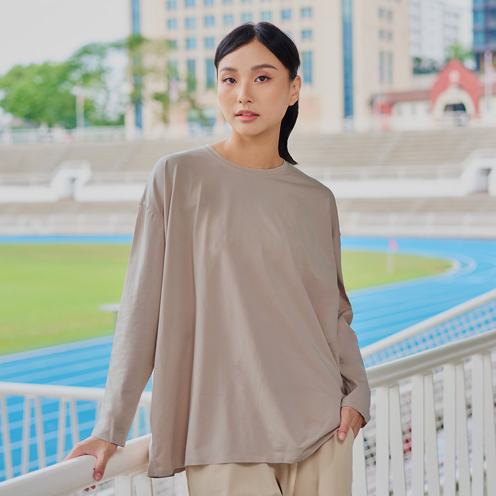 Athleisure Oversized Top in Warmsilver