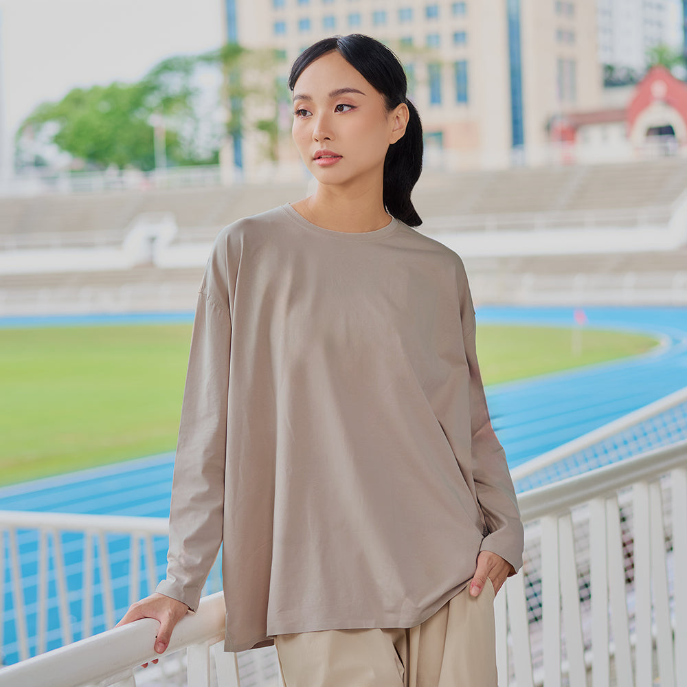 Athleisure Oversized Top in Warmsilver