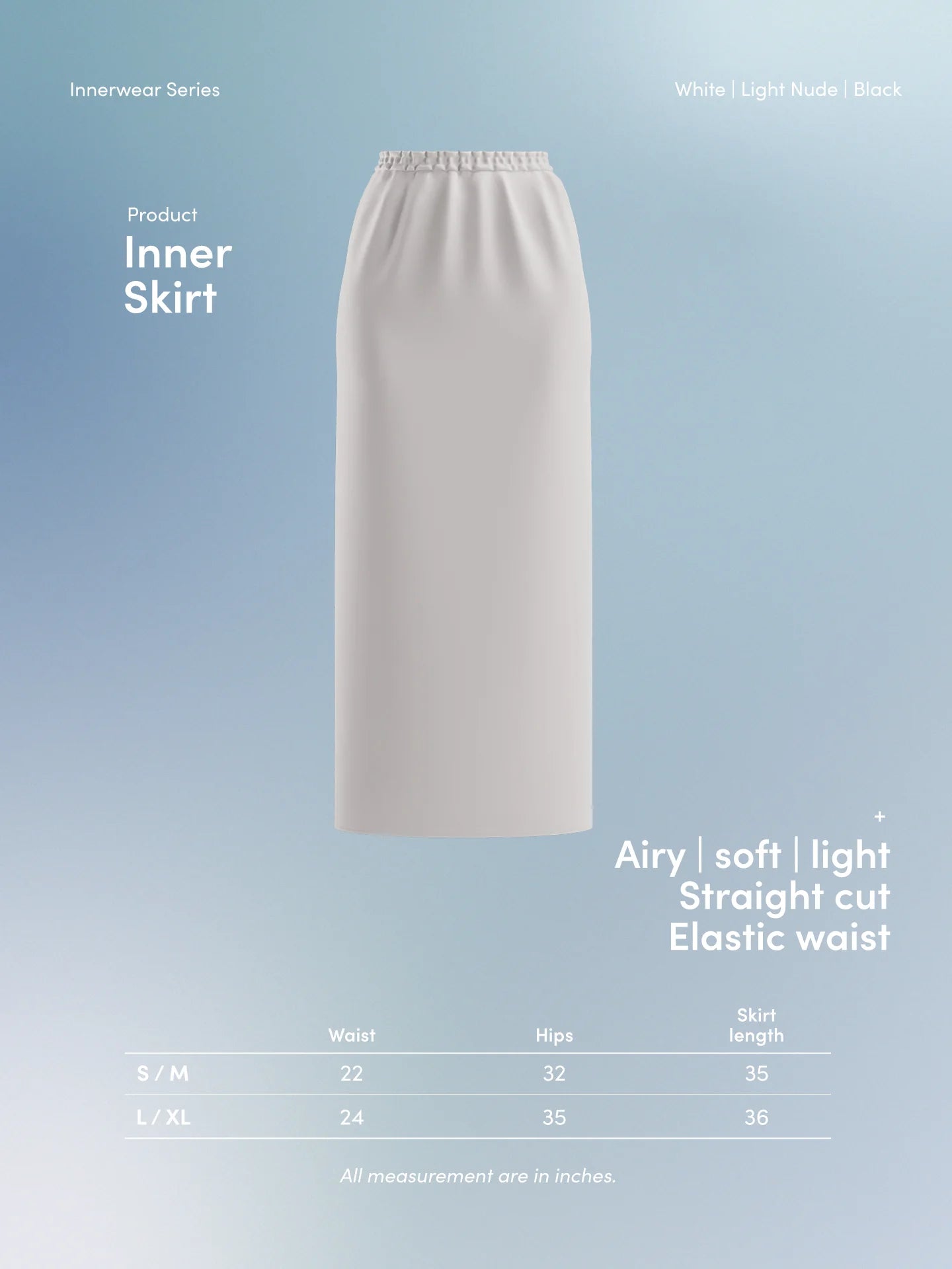 Innerwear Skirt in White